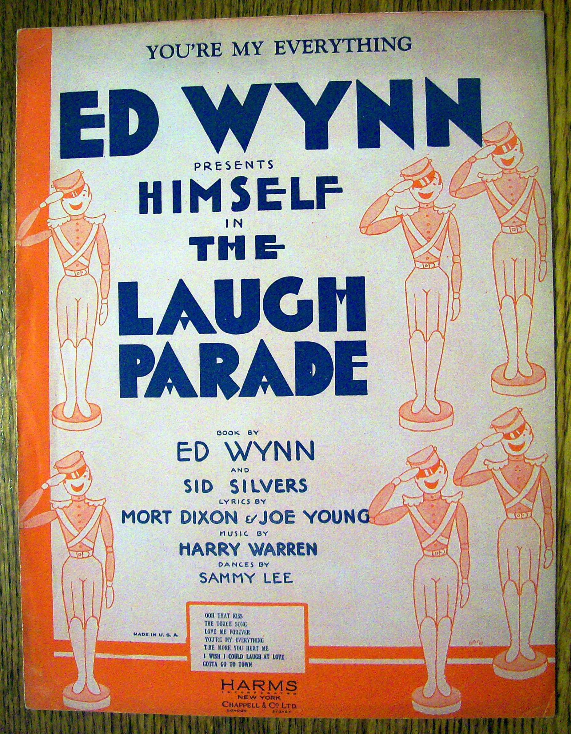 Sheet Music For 1931 You're My Everything w/Ed Wynn