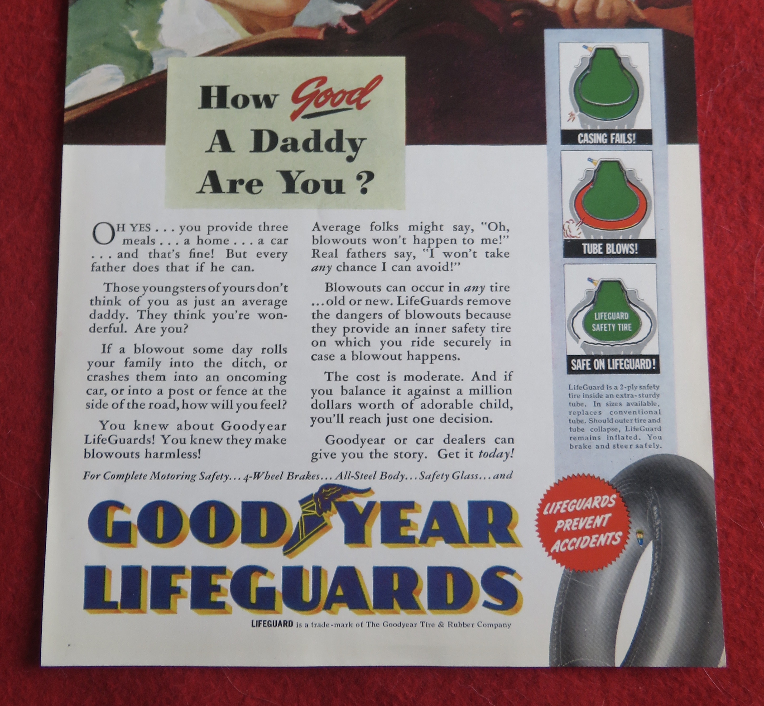 1940 Goodyear Lifeguard Tires with Little Boy & Girl