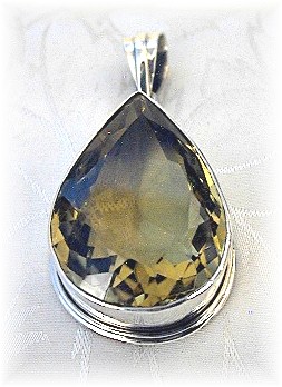 Lemon Citrine Tear Drop Shaped  Pendant