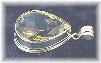 Lemon Citrine Tear Drop Shaped  Pendant