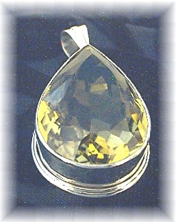 Lemon Citrine Tear Drop Shaped  Pendant