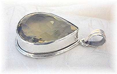 Lemon Citrine Tear Drop Shaped  Pendant