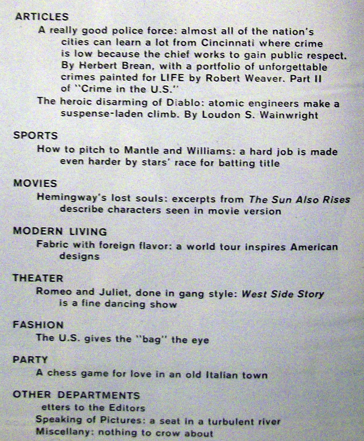 Life Magazine -September 16, 1957- Chief Of Cincinnati