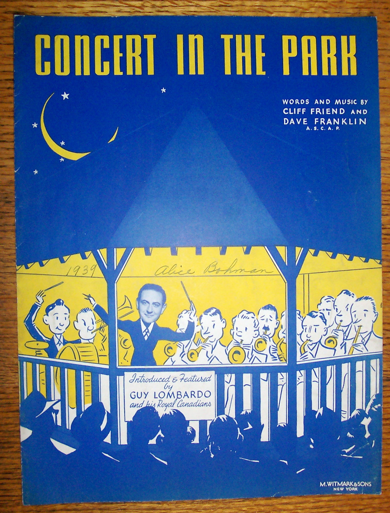 Sheet Music For 1939 Concert In The Park