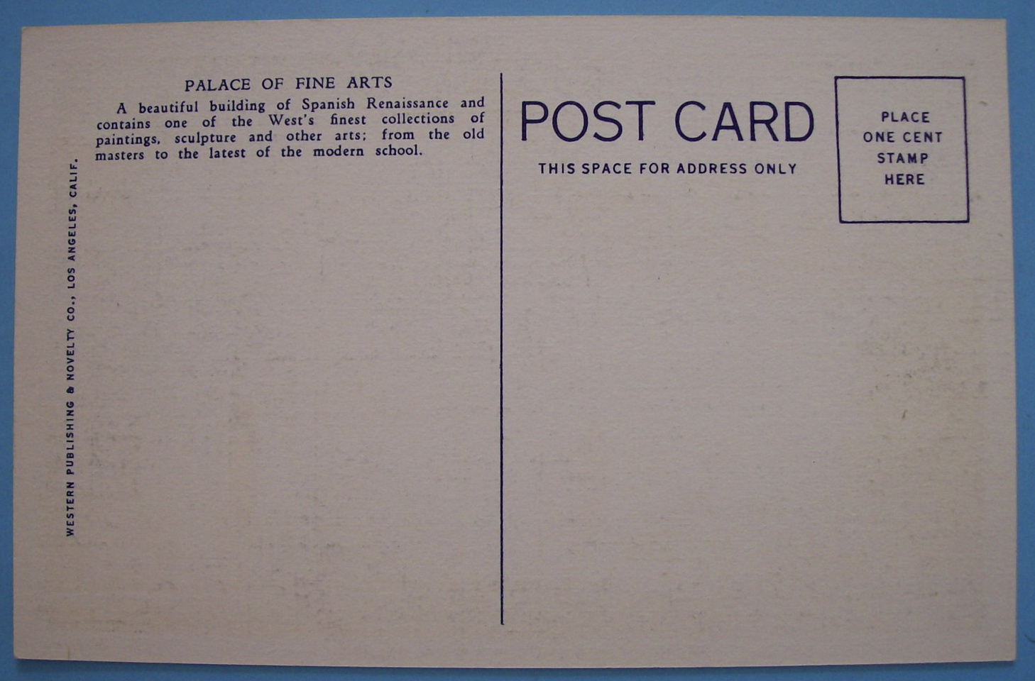 1935 California Pacific Expo Palace Of Arts Postcard