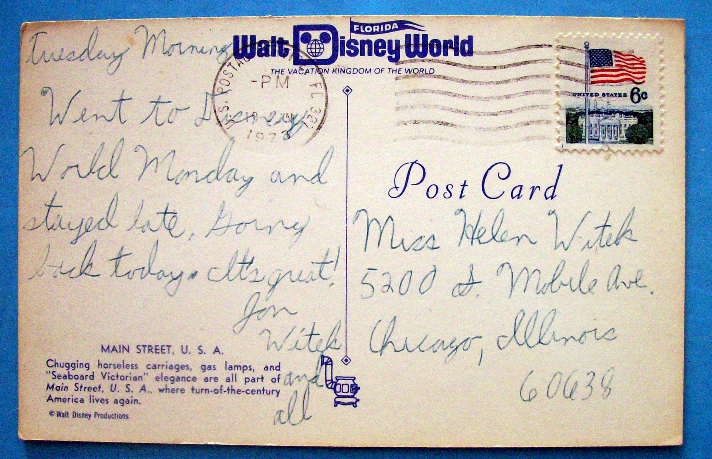 Main Street U.S.A. Postcard