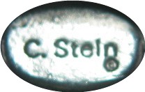Silver CZ Artist Signed C Stein Clip Earrings