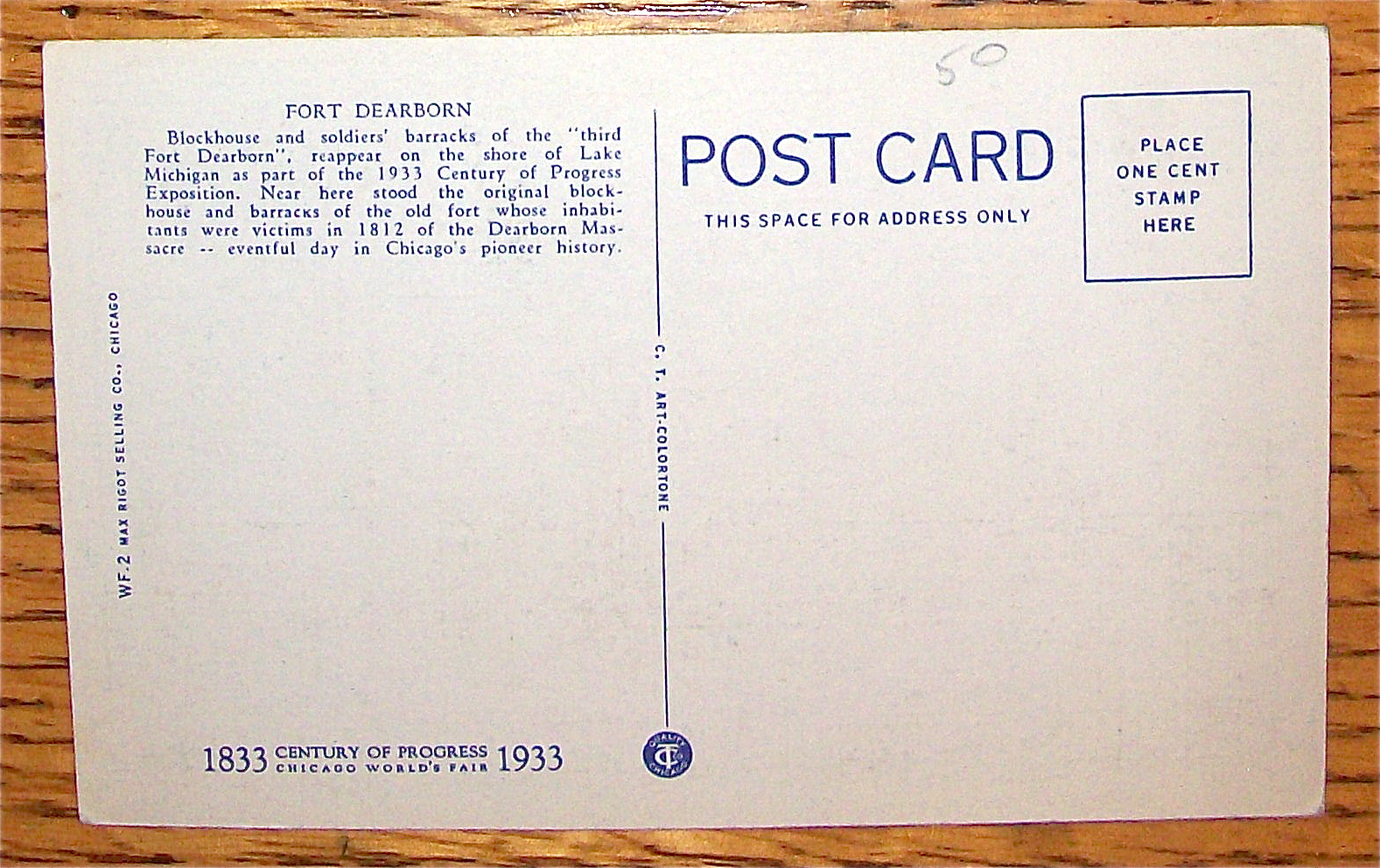 Fort Dearborn Postcard (Chicago World's Fair)