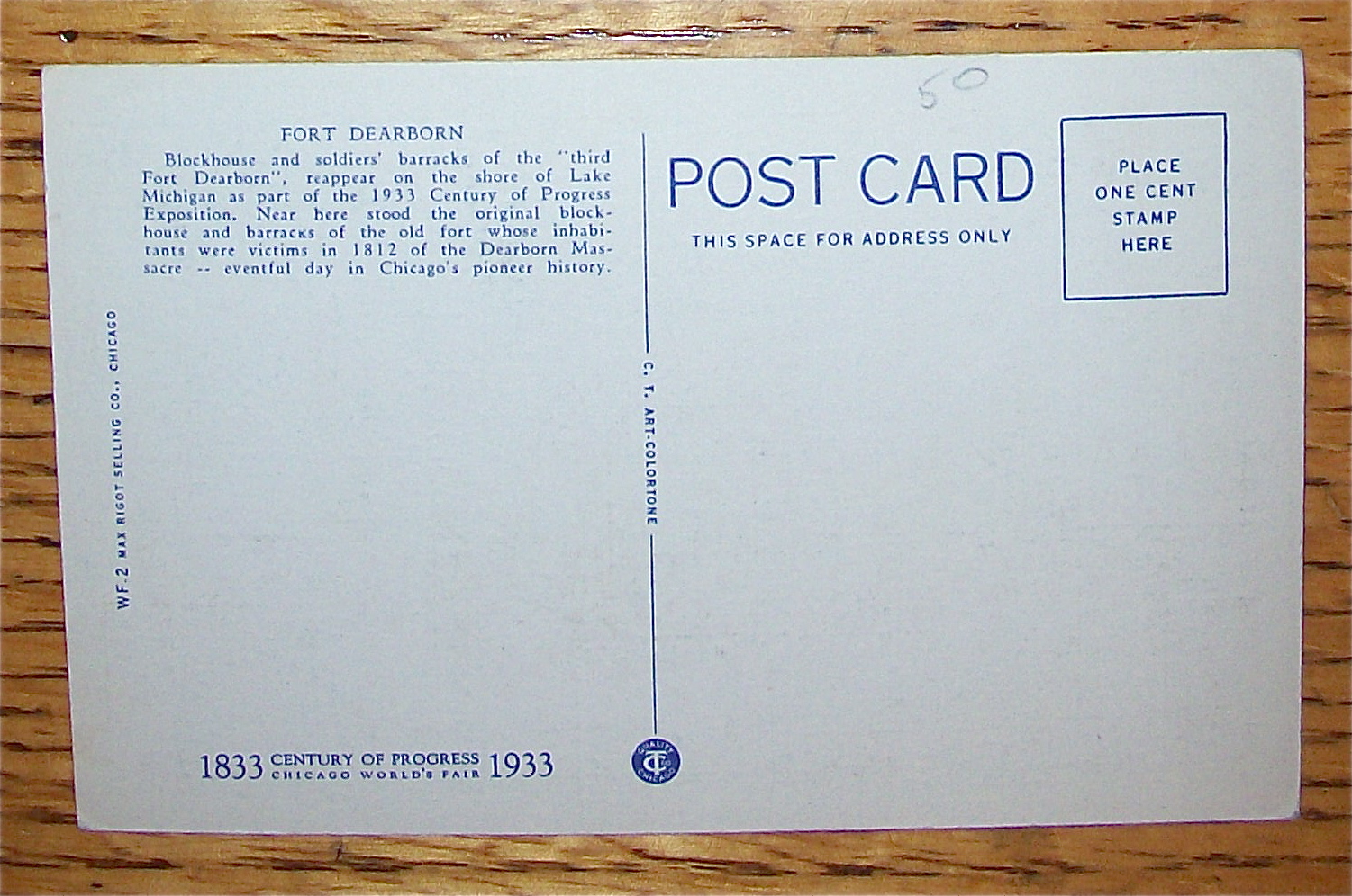 Fort Dearborn Postcard (Chicago World's Fair)