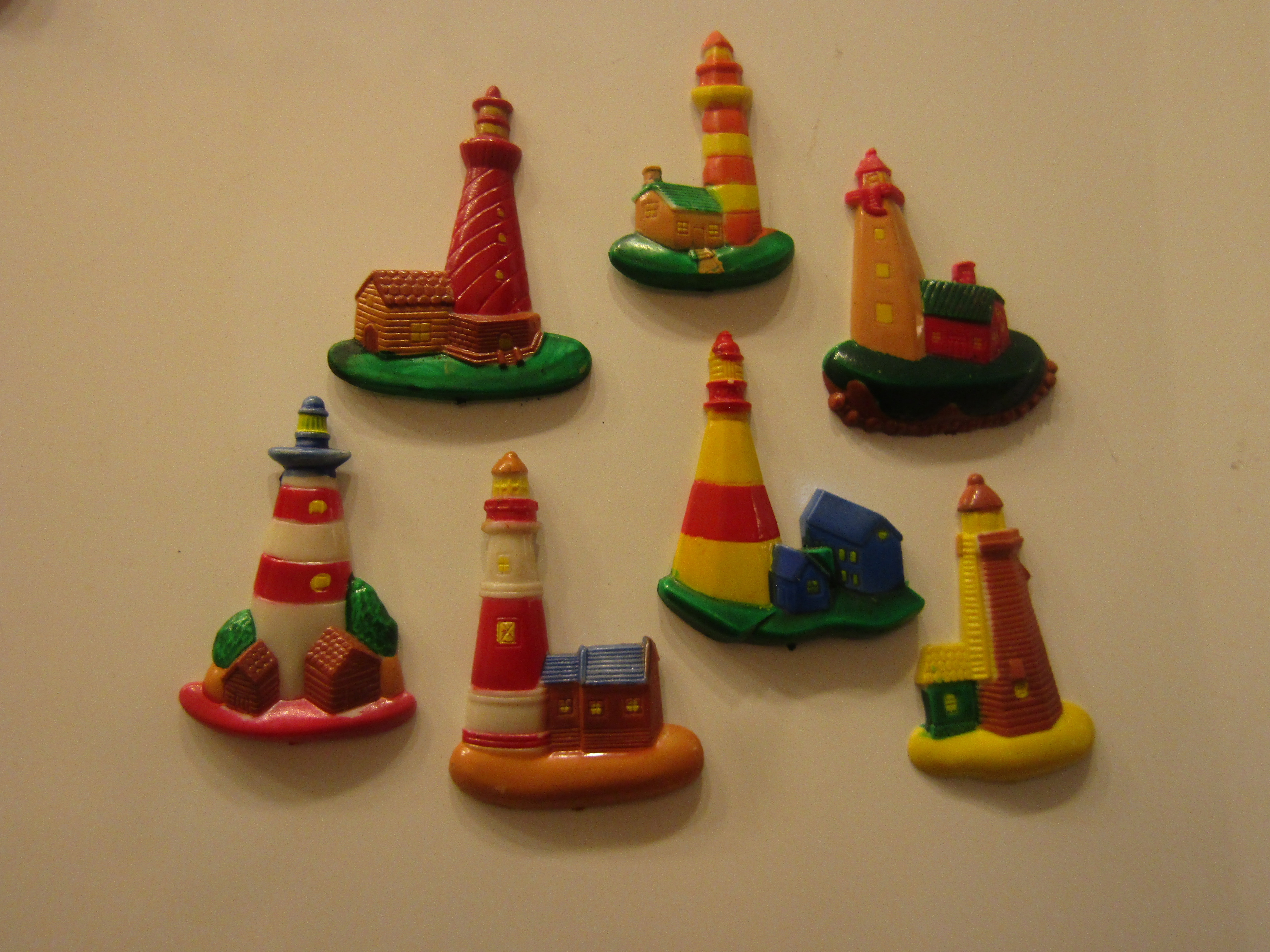Collectable Plastic Lighthouse Magnet Set