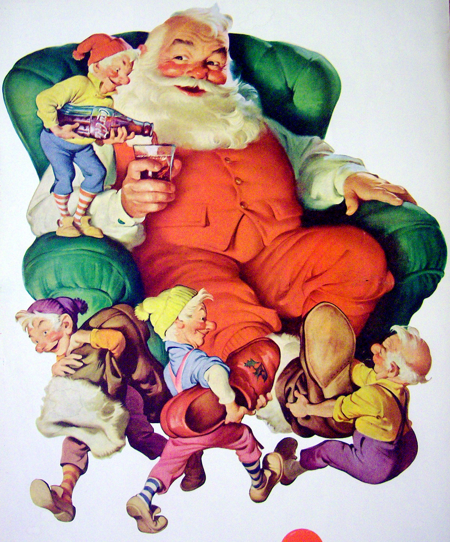 1960 Coca Cola (Coke) w/ the Elves Serving Santa Claus