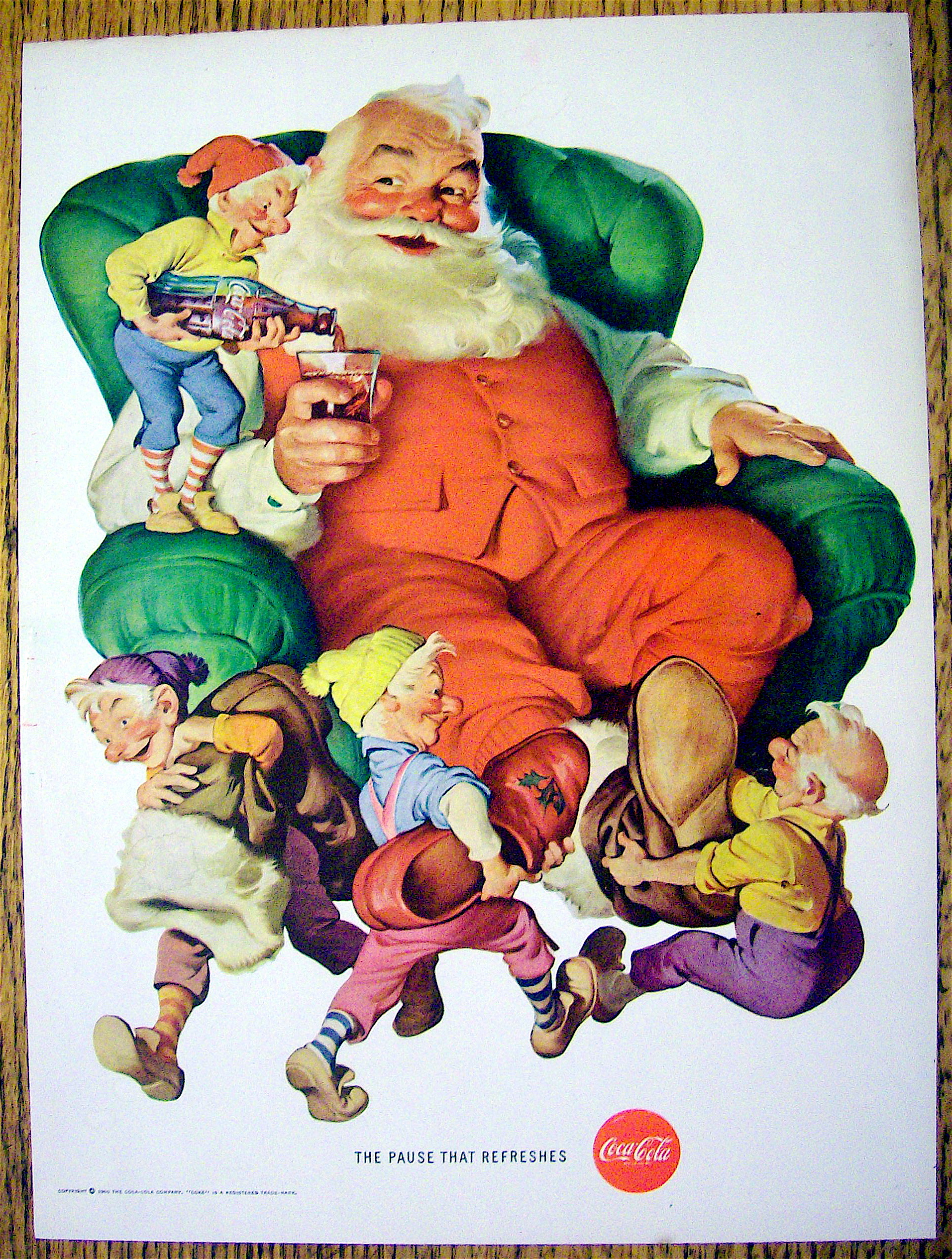 1960 Coca Cola (Coke) w/ the Elves Serving Santa Claus