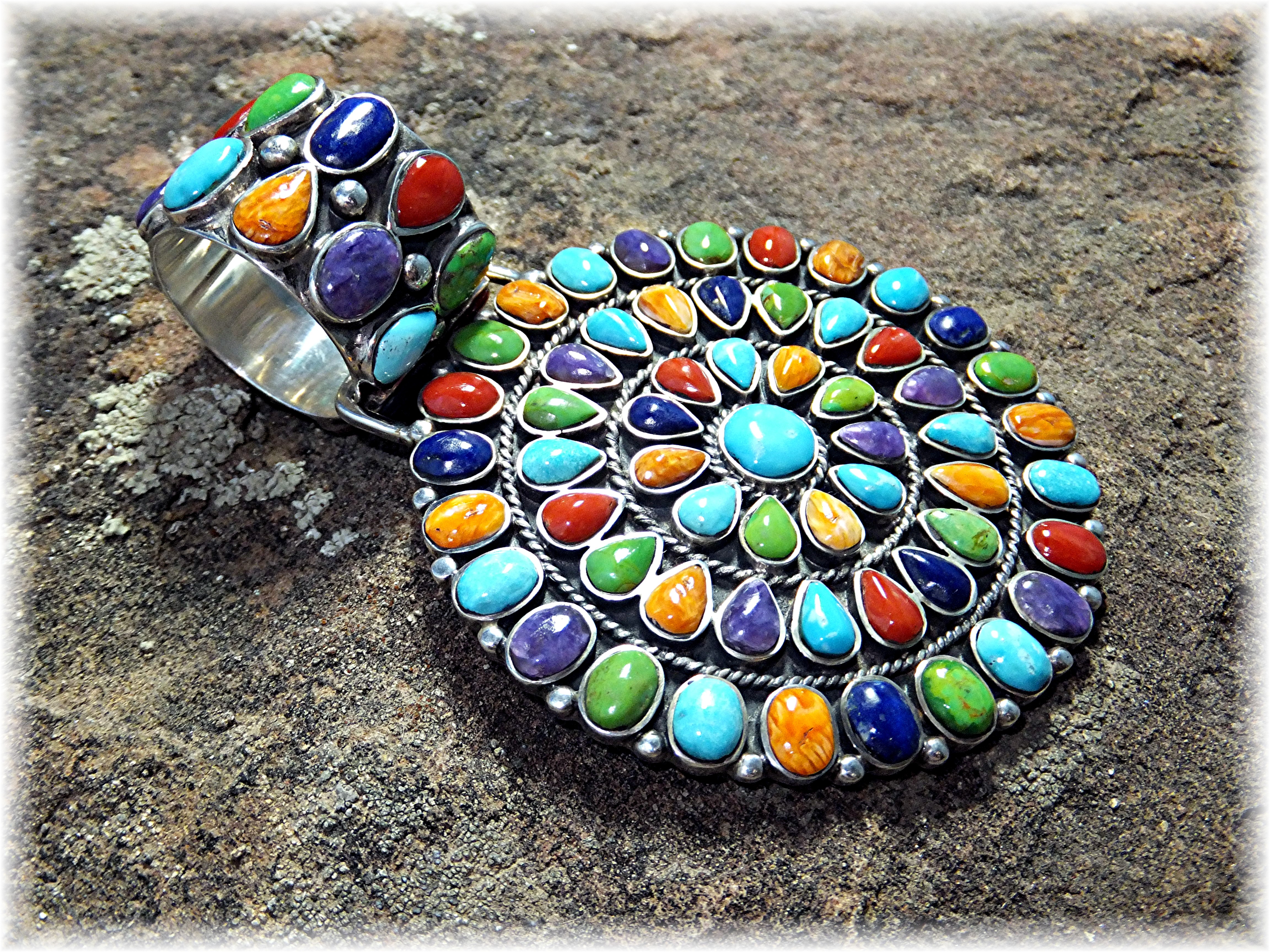 Navajo Turquoise Sterling Silver Pendant DINA MAHLING