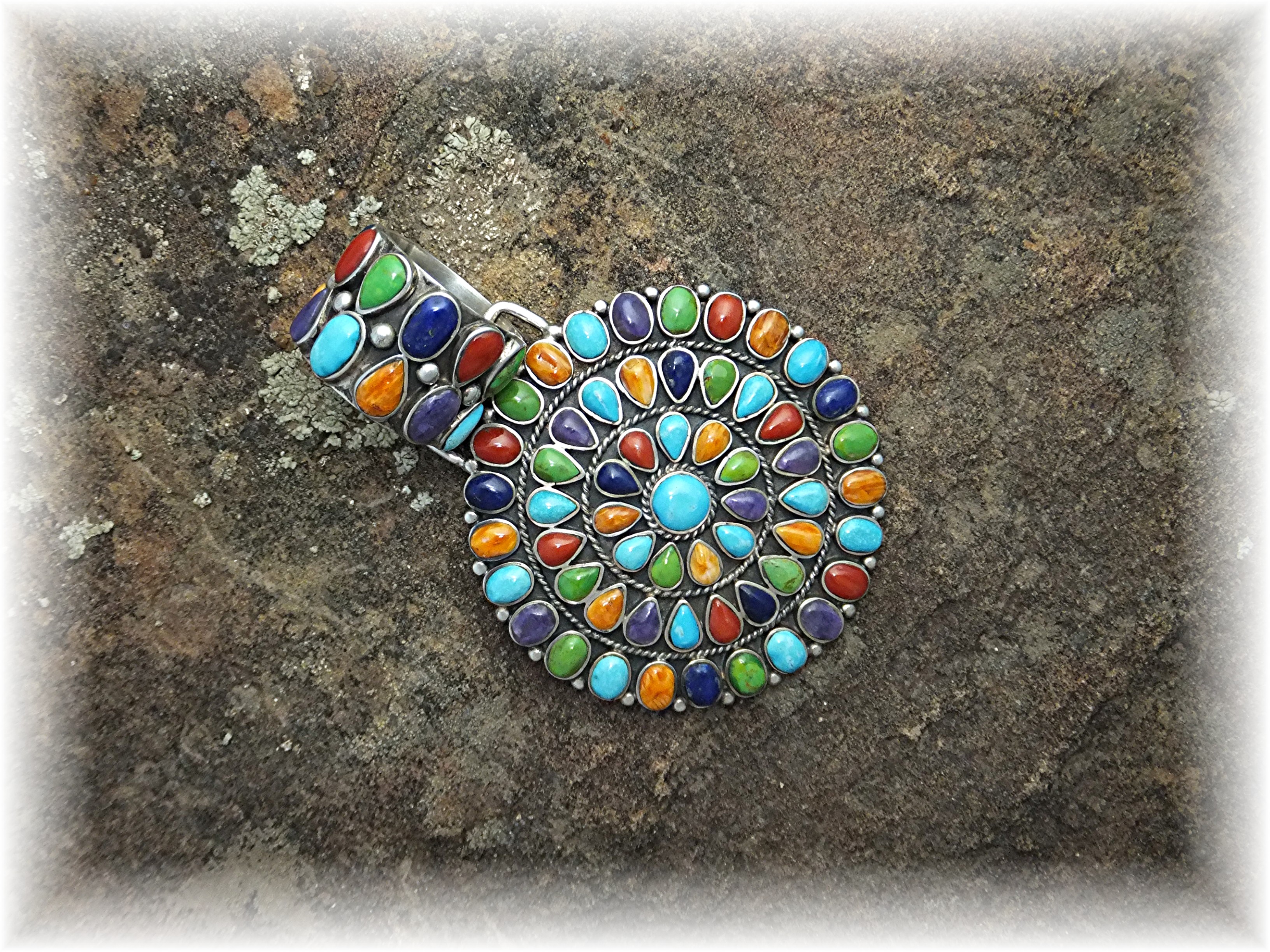 Navajo Turquoise Sterling Silver Pendant DINA MAHLING