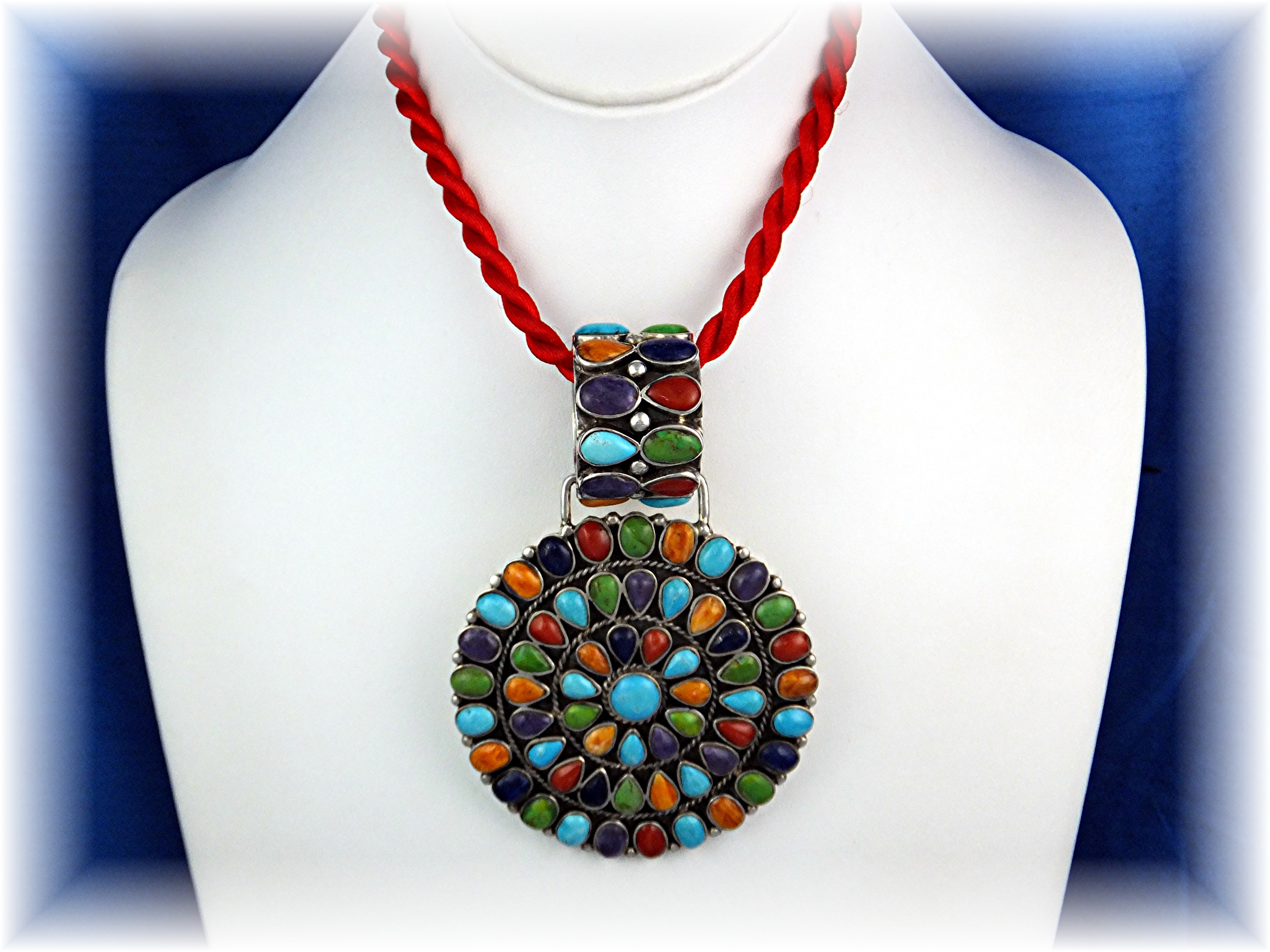 Navajo Turquoise Sterling Silver Pendant DINA MAHLING