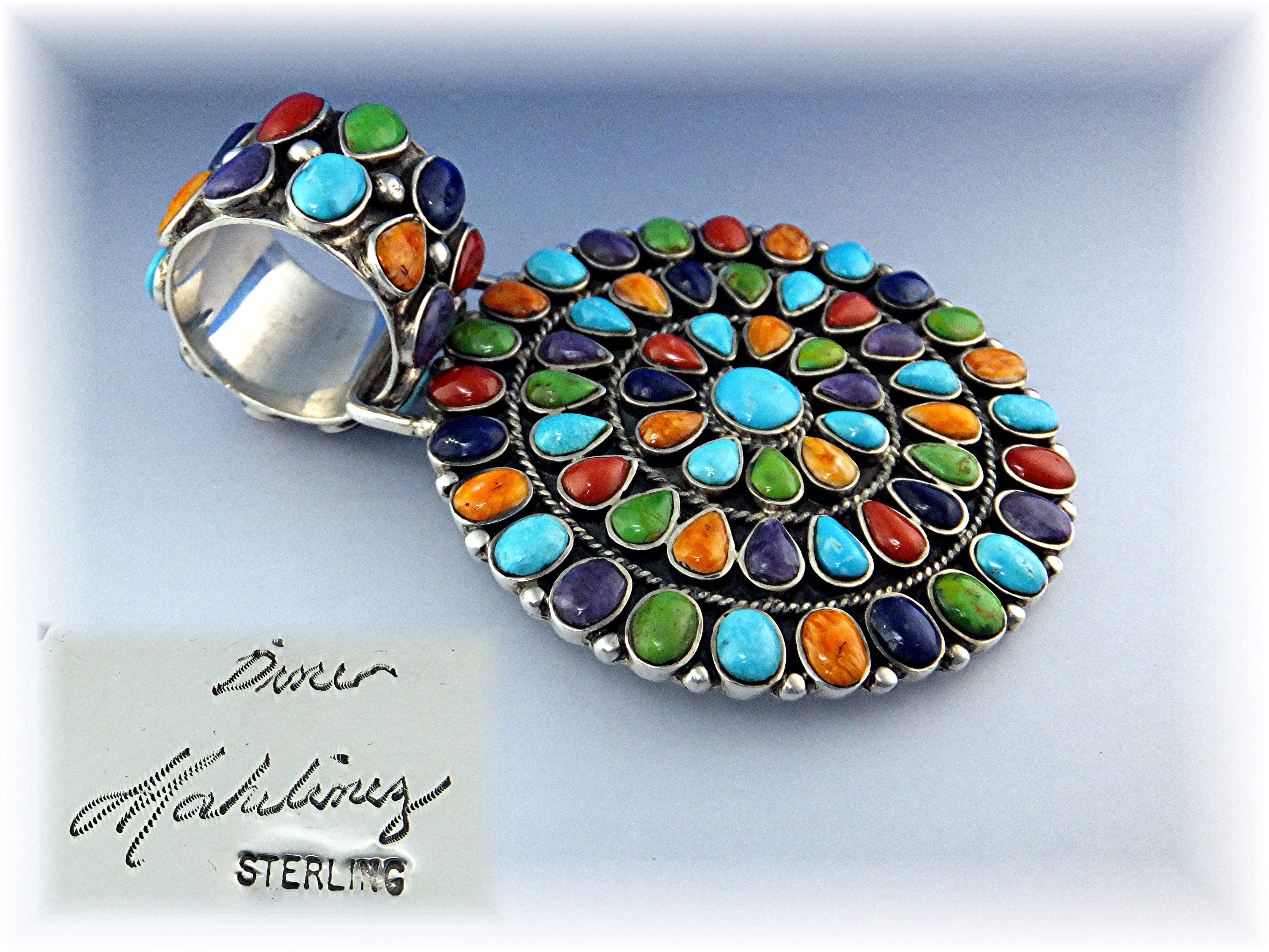 Navajo Turquoise Sterling Silver Pendant DINA MAHLING