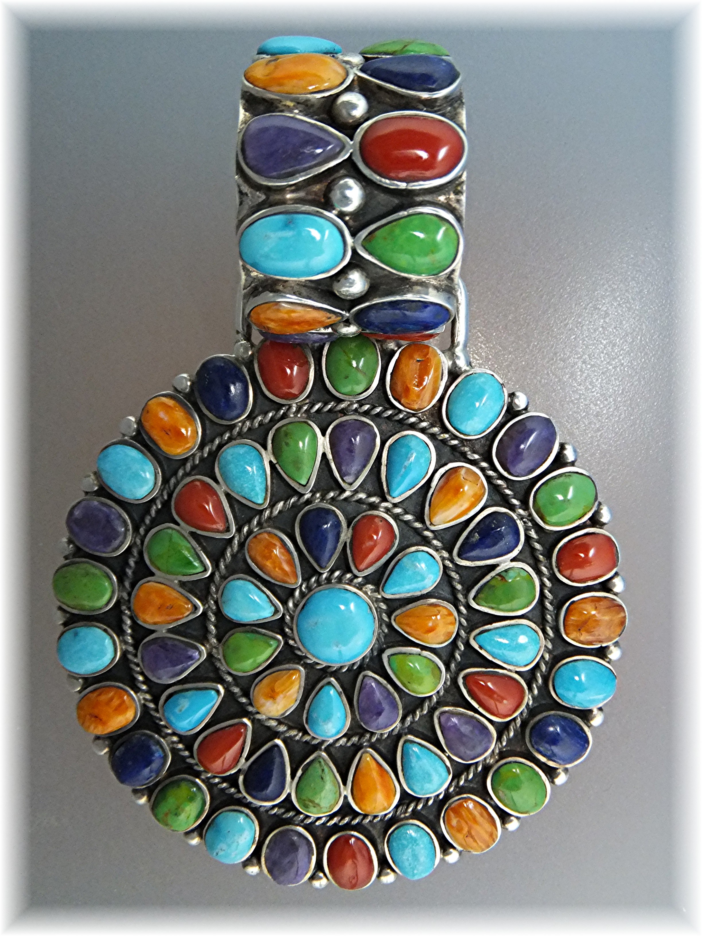 Navajo Turquoise Sterling Silver Pendant DINA MAHLING