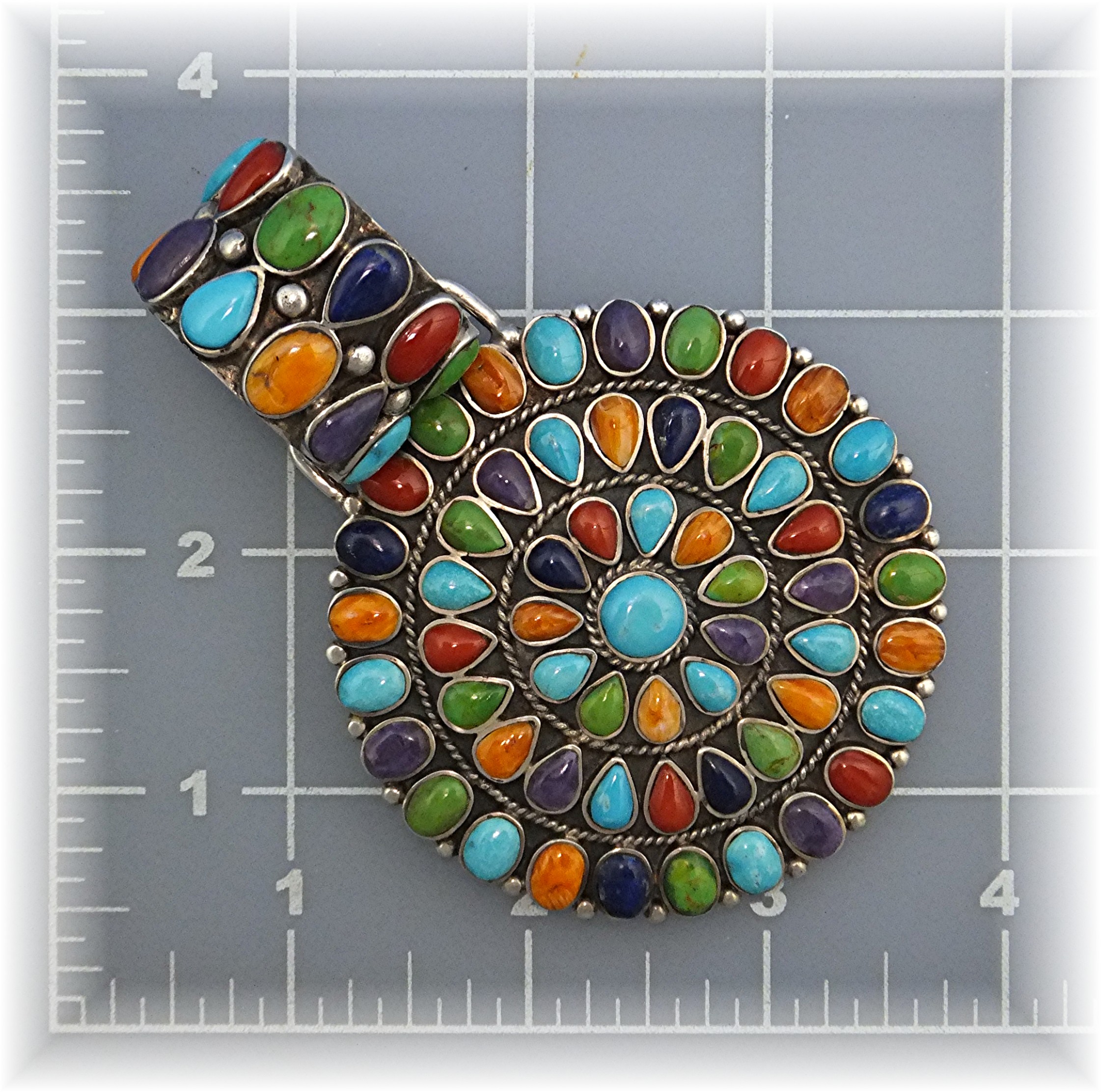 Navajo Turquoise Sterling Silver Pendant DINA MAHLING
