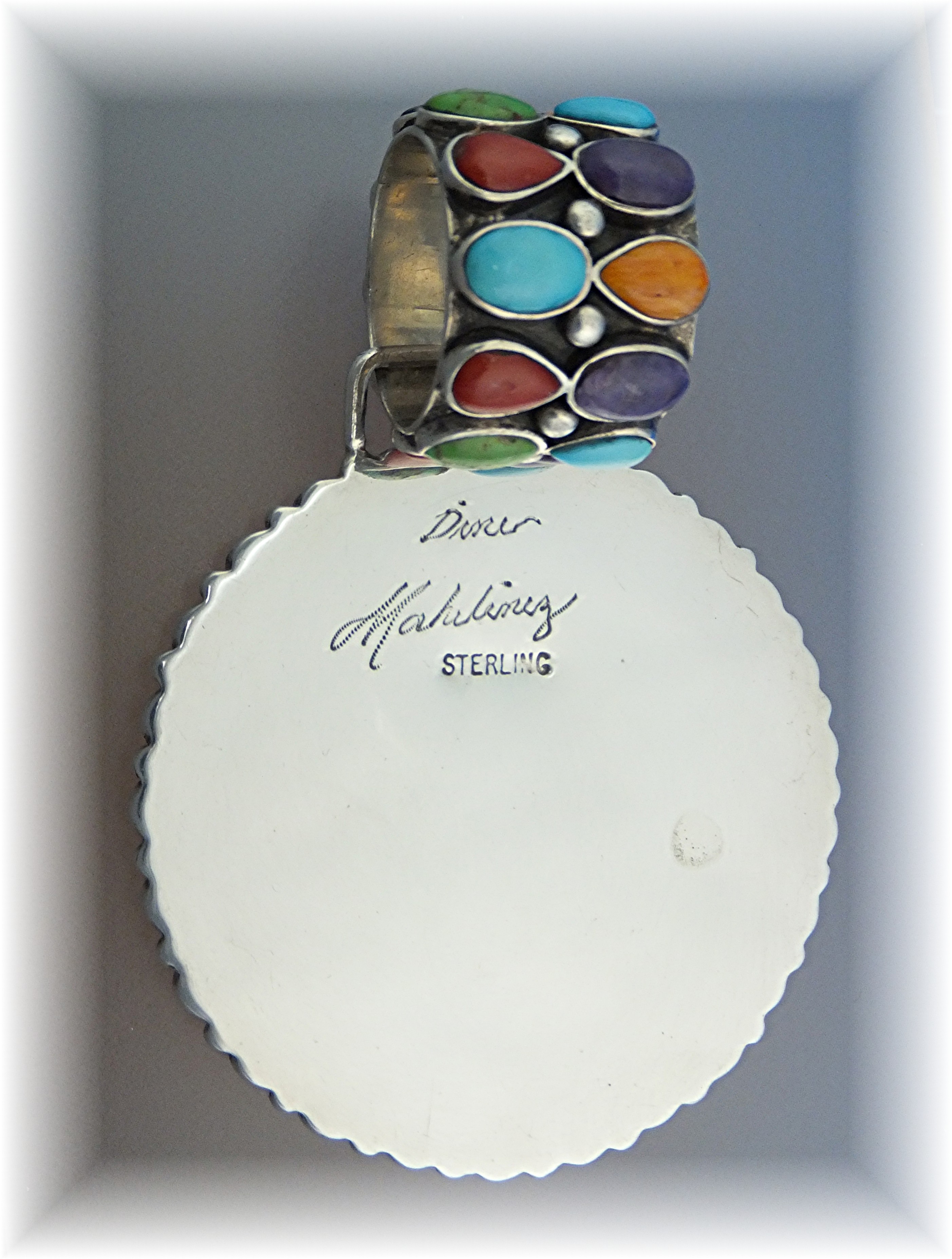 Navajo Turquoise Sterling Silver Pendant DINA MAHLING