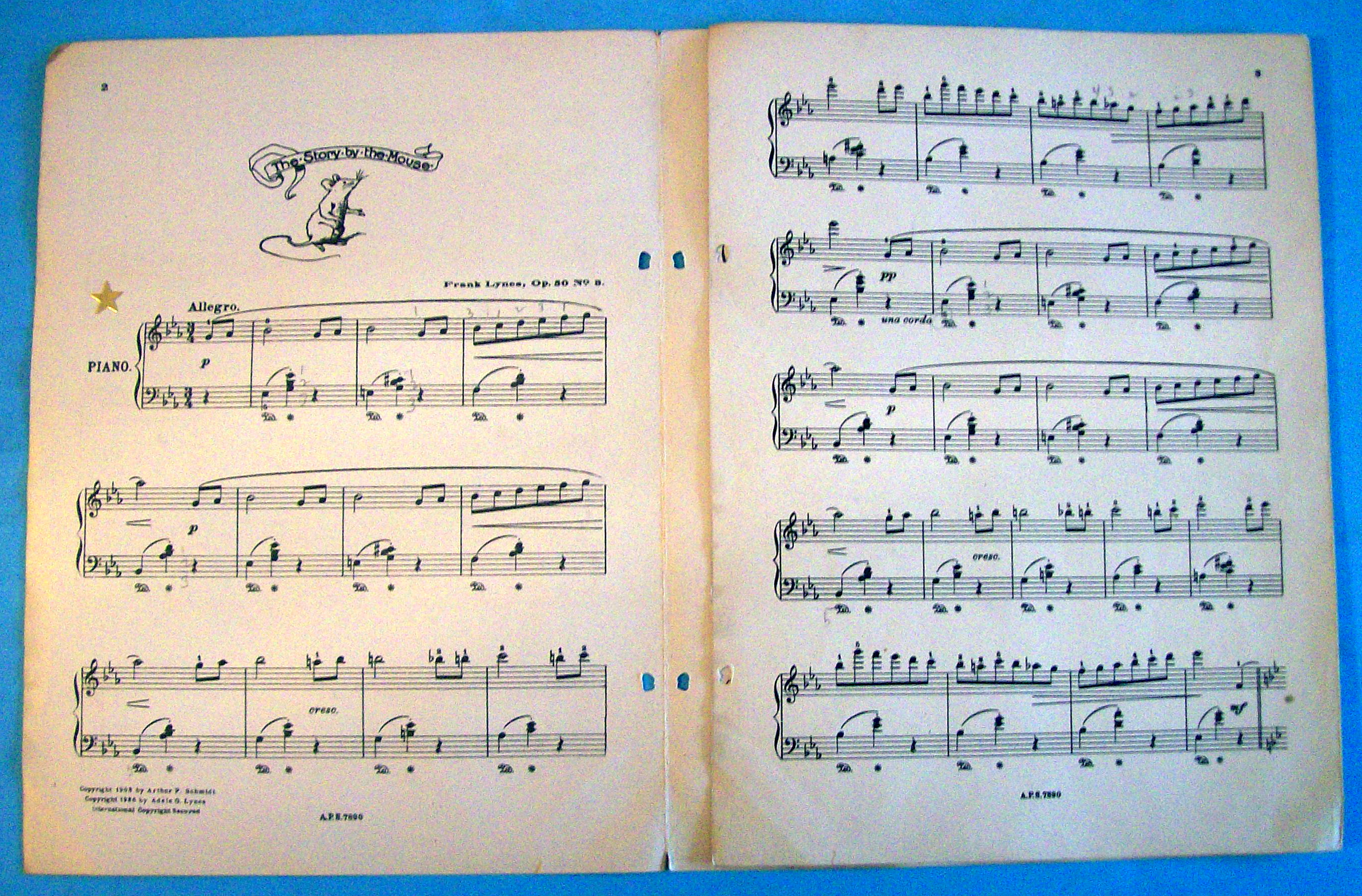 Sheet Music For 1936 The Story By The Mouse