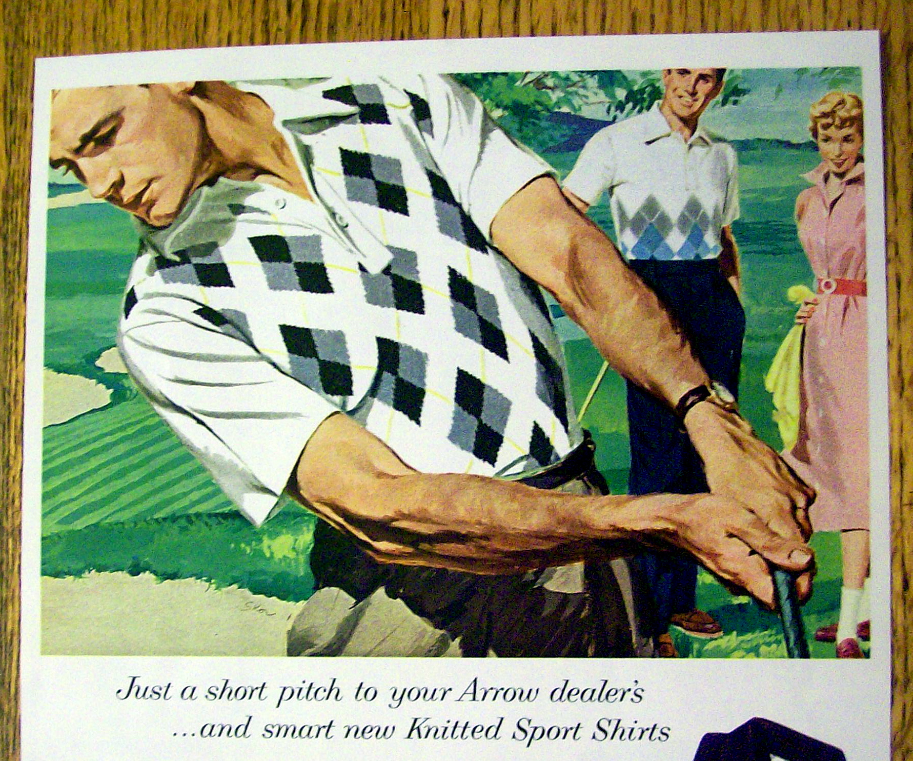 1954 Arrow Knitted Sport Shirts with Man Golfing