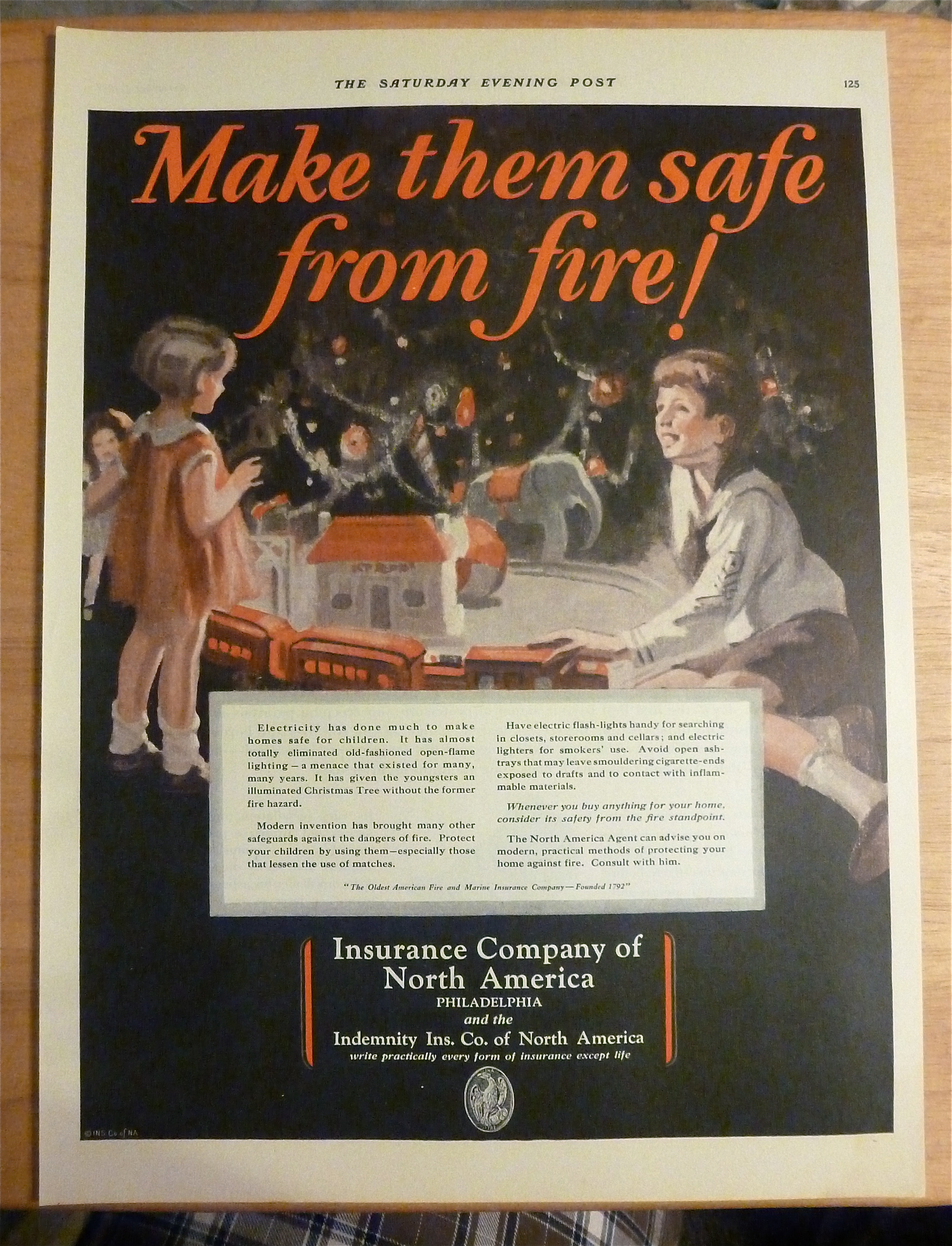 1927 Insurance Company Of America w/Children By Tree