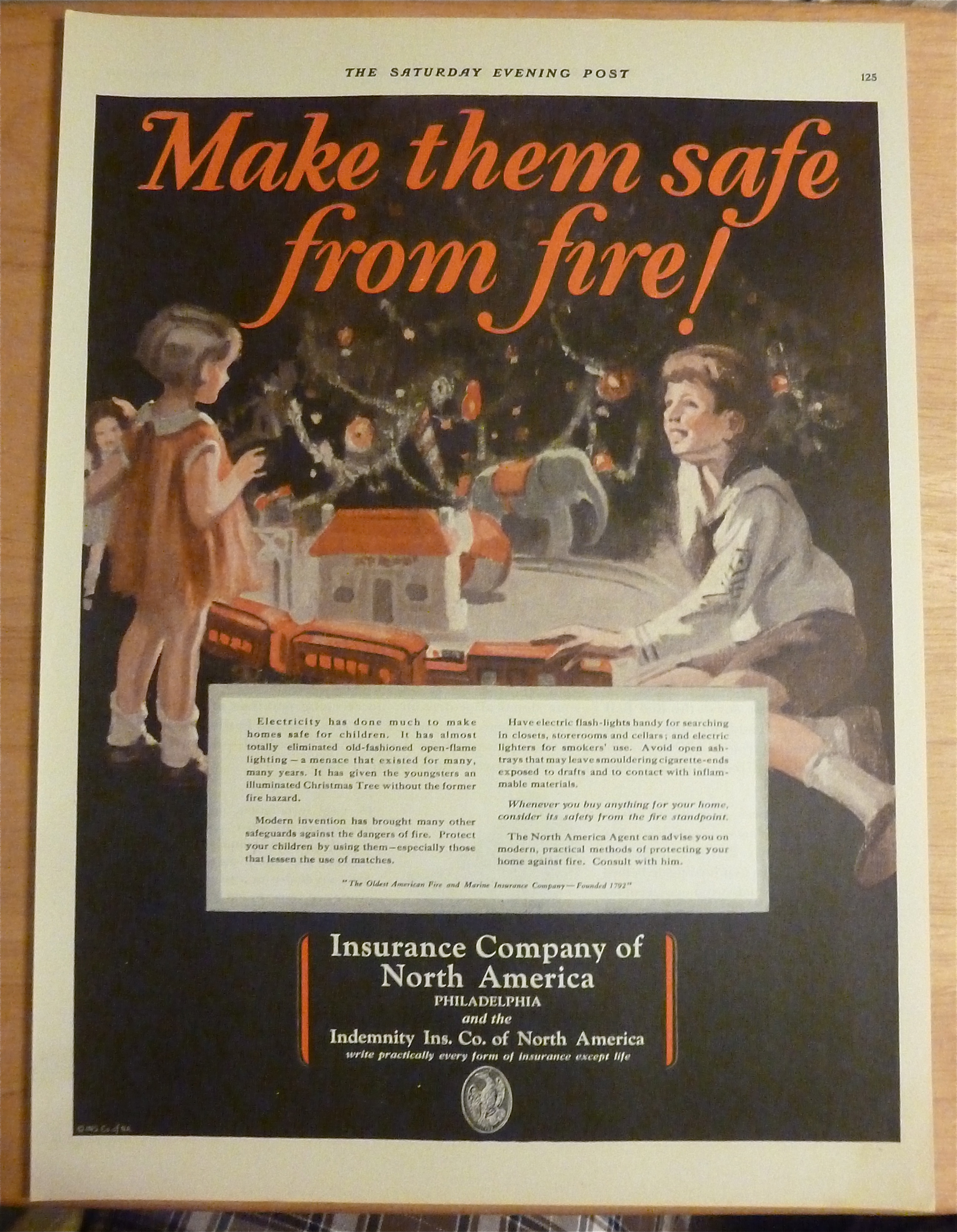 1927 Insurance Company Of America w/Children By Tree