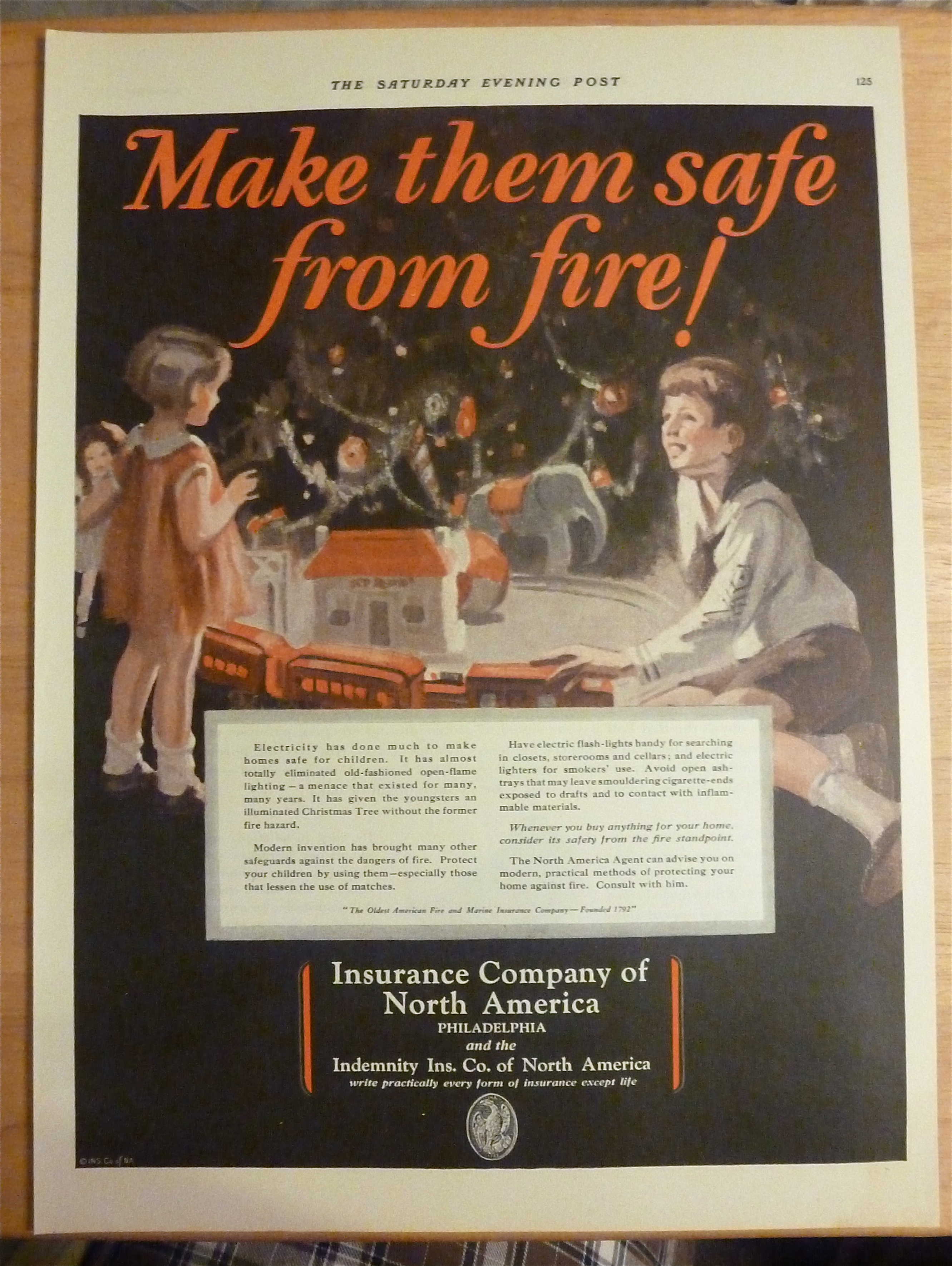 1927 Insurance Company Of America w/Children By Tree