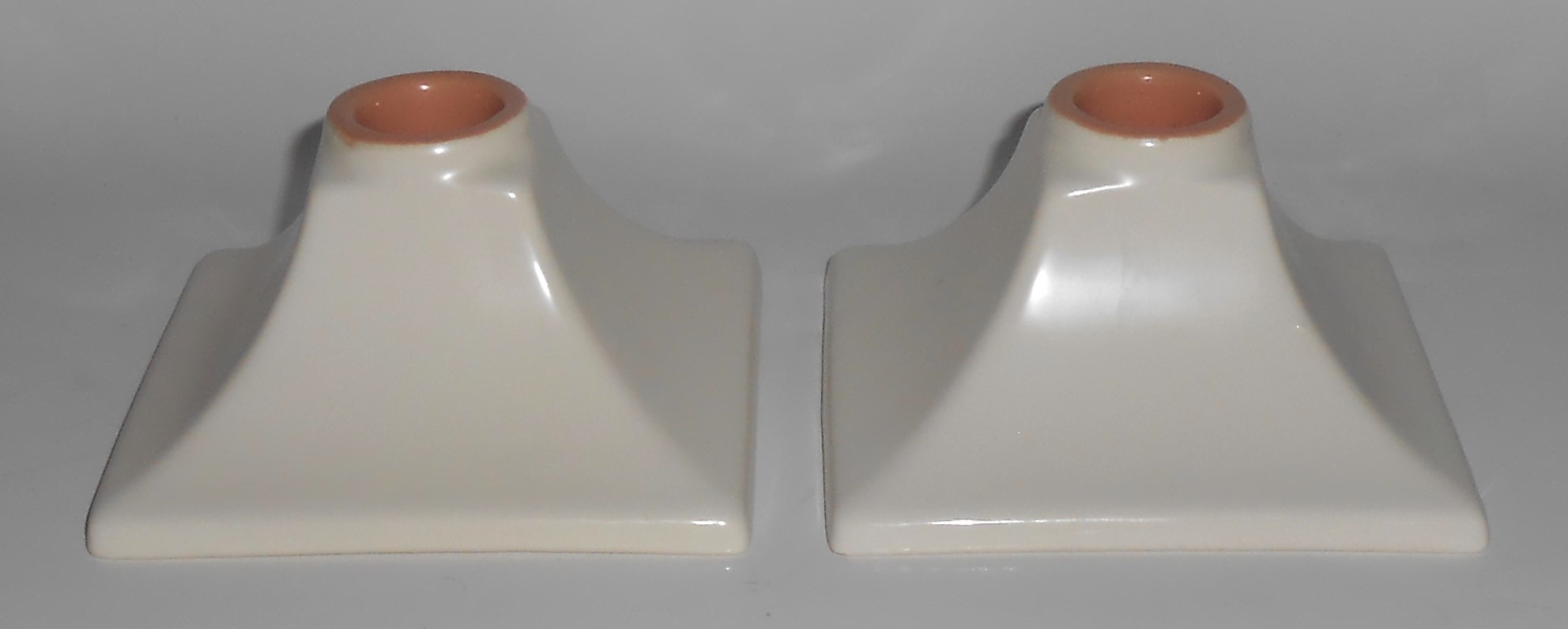 Catalina Pottery Capistrano Art Ware Pair C-402 Ivory/C