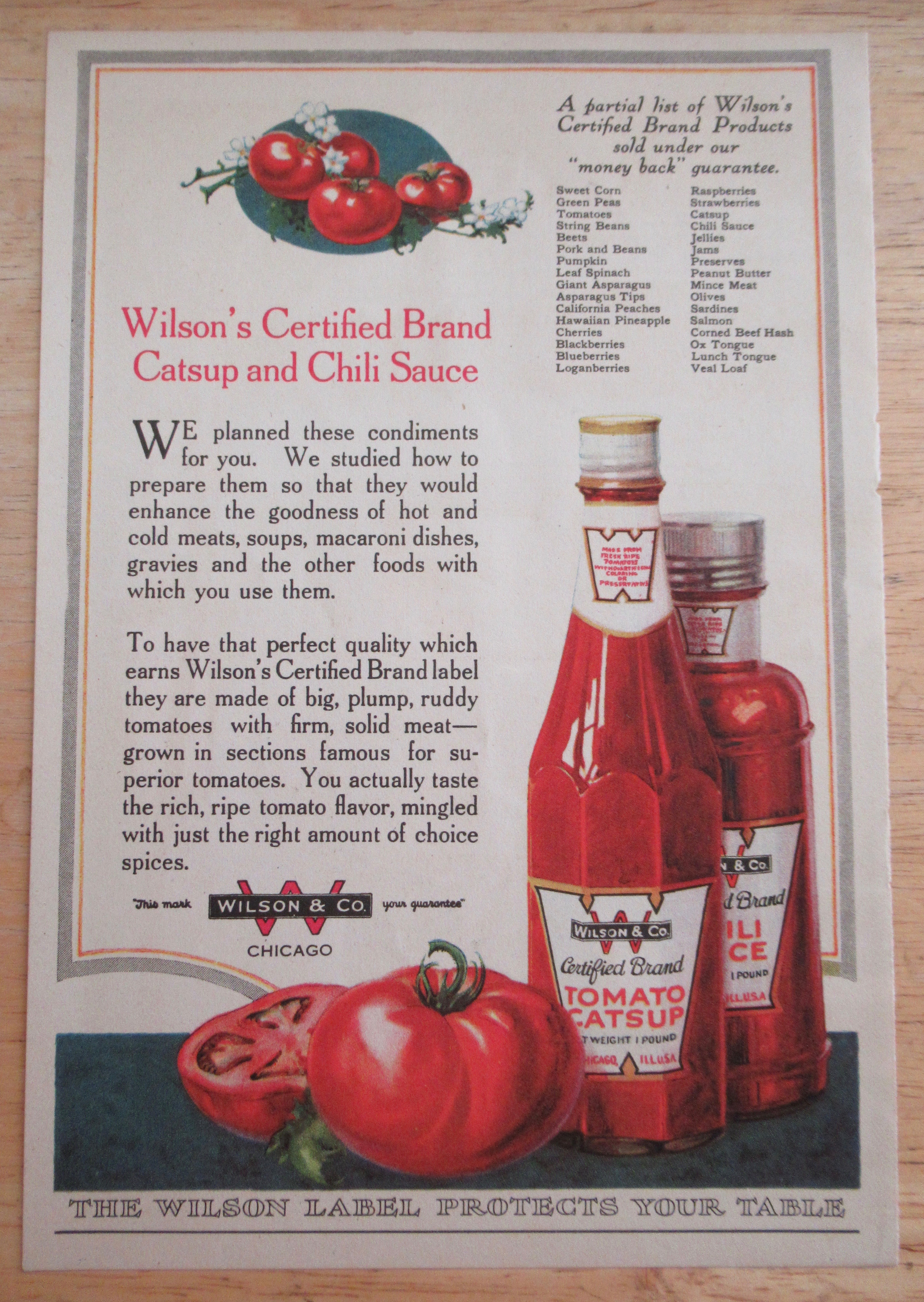 1919 Certified Brand Catsup & Chili Sauce with Bottles