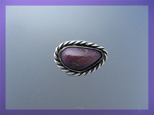 Purple Agate Sterling Silver Ring Signed TEX