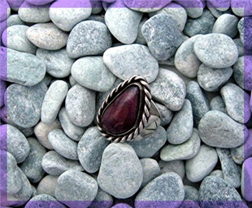 Purple Agate Sterling Silver Ring Signed TEX