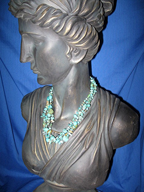 PAIGE WALLACE Turquoise Crystal Sterling Silver Necklac