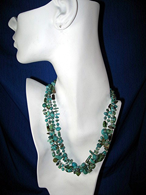 PAIGE WALLACE Turquoise Crystal Sterling Silver Necklac