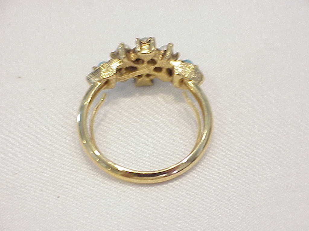 Avon Turquoise Bead And Seed Pearl Ring
