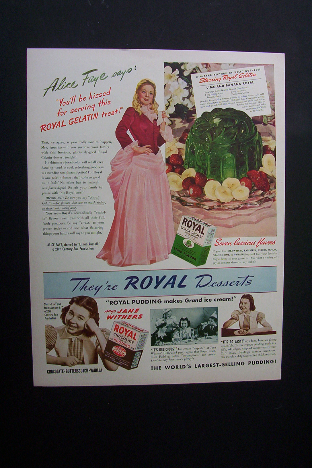 1940 Royal Desserts with Alice Faye & Jane Withers