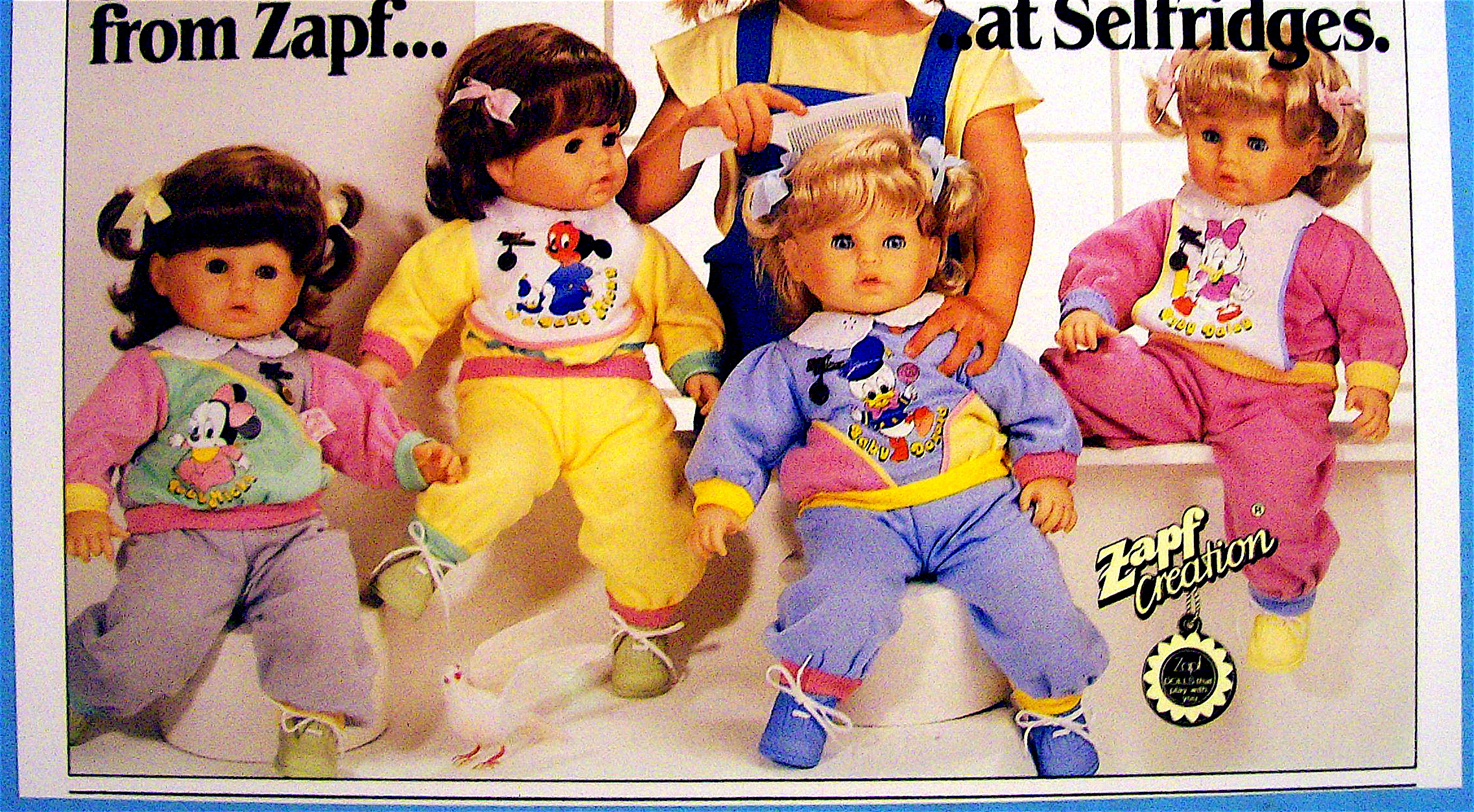 1986 Zapf Dolls with Little Girl and 4 Dolls