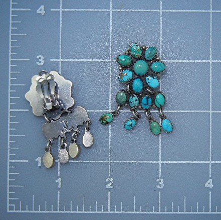 Federico Jimenez Turquoise Sterling Silver Clip Earring
