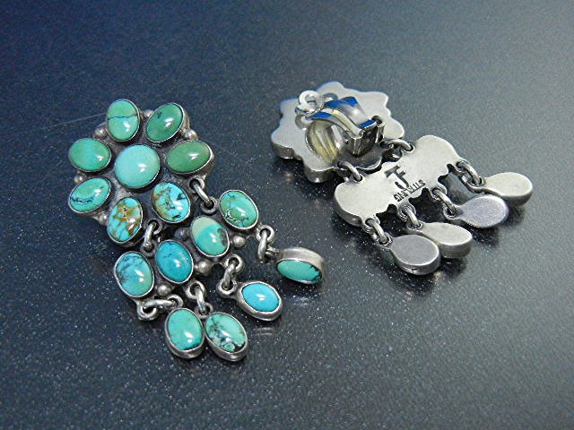 Federico Jimenez Turquoise Sterling Silver Clip Earring