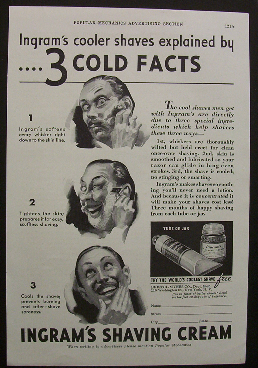 1935  Ingram's  Shaving  Cream