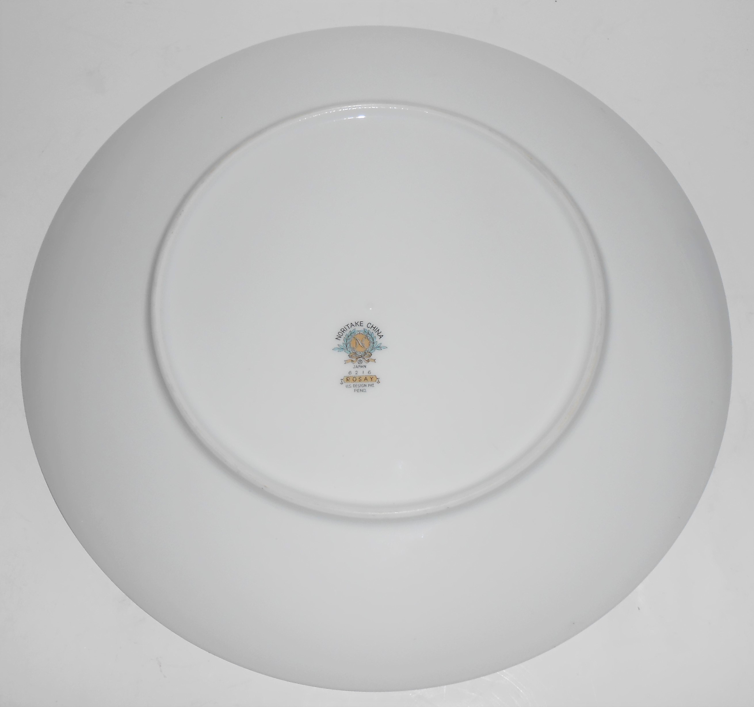 Noritake Porcelain China Rosay #6216 w/Platinum Dinner