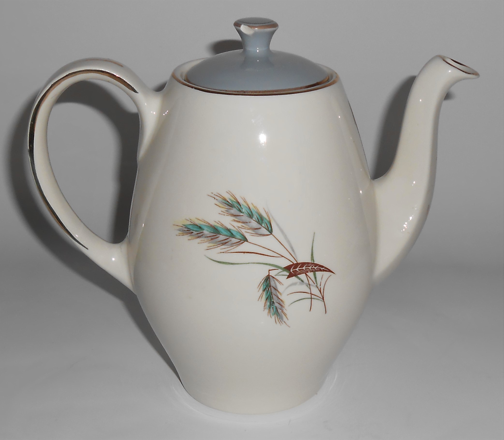 Alfred Meakin China Wheat w/Gold Small Coffee Pot