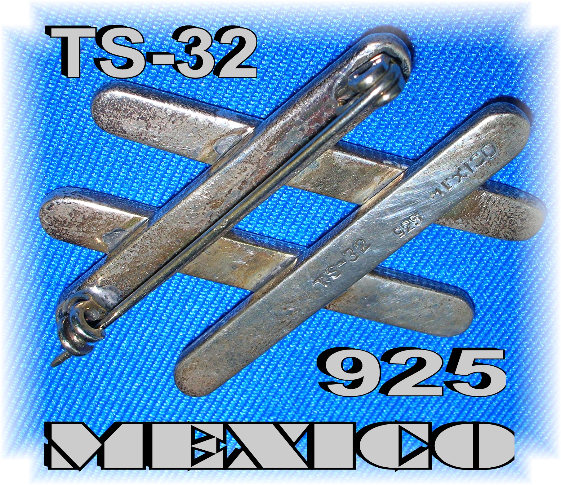 Oriental Look Sterling Silver  Mexico 925 TS-32 Brooch