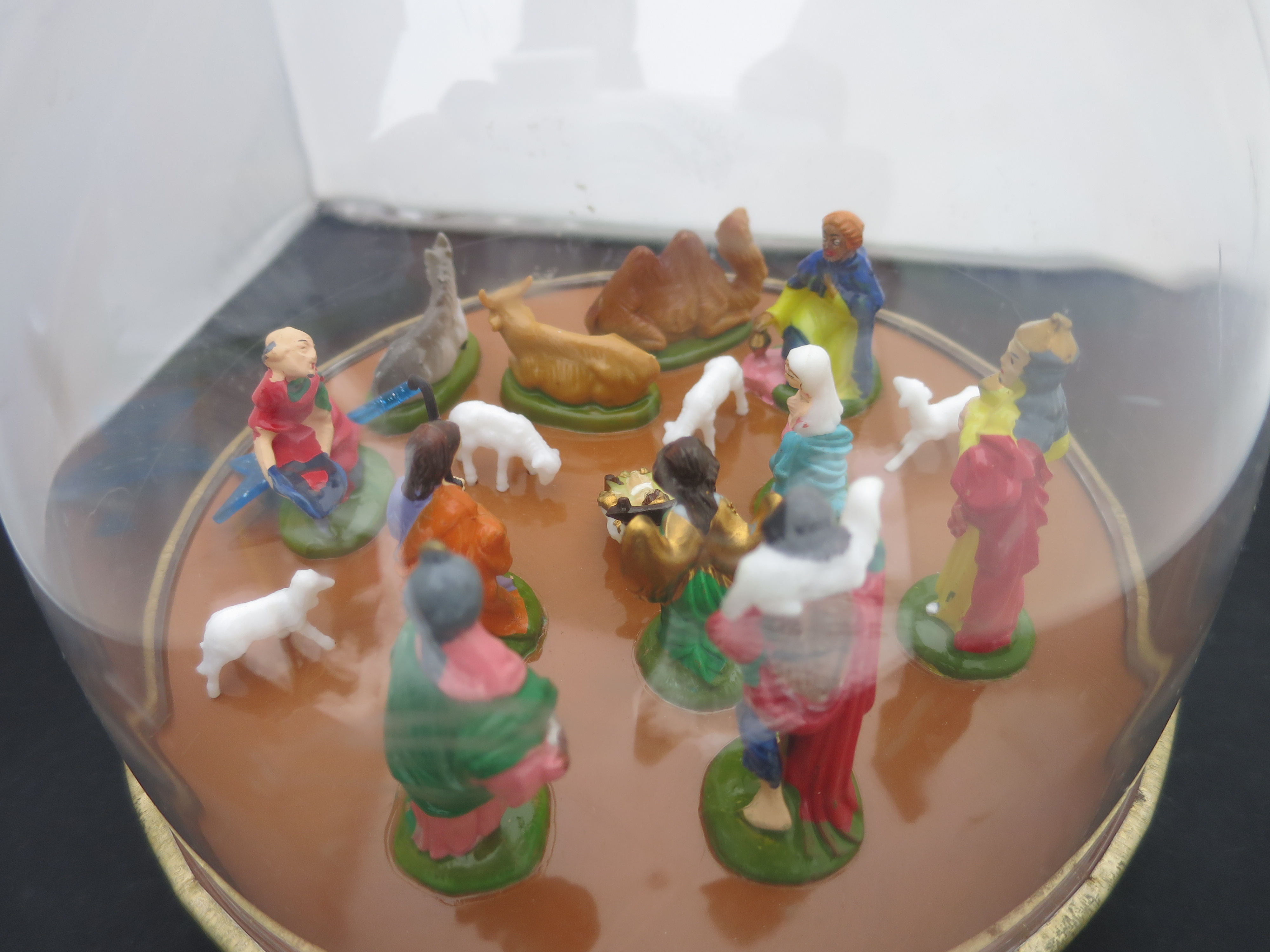Ohio Art Musical wind up Nativity Rotating Show Dome