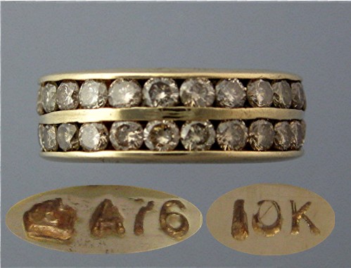 Ring Diamond 2.5 Ct and 10K Yellow Gold Anniversary