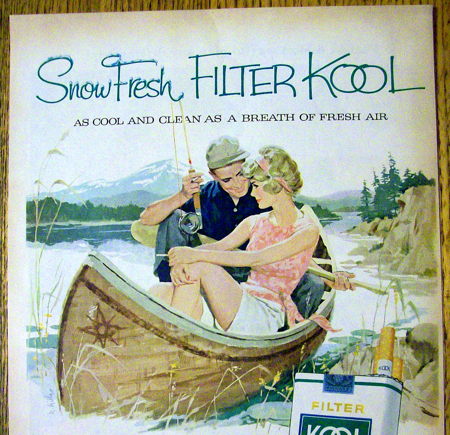 1959 Kool Cigarettes with Man & Woman in a Boat