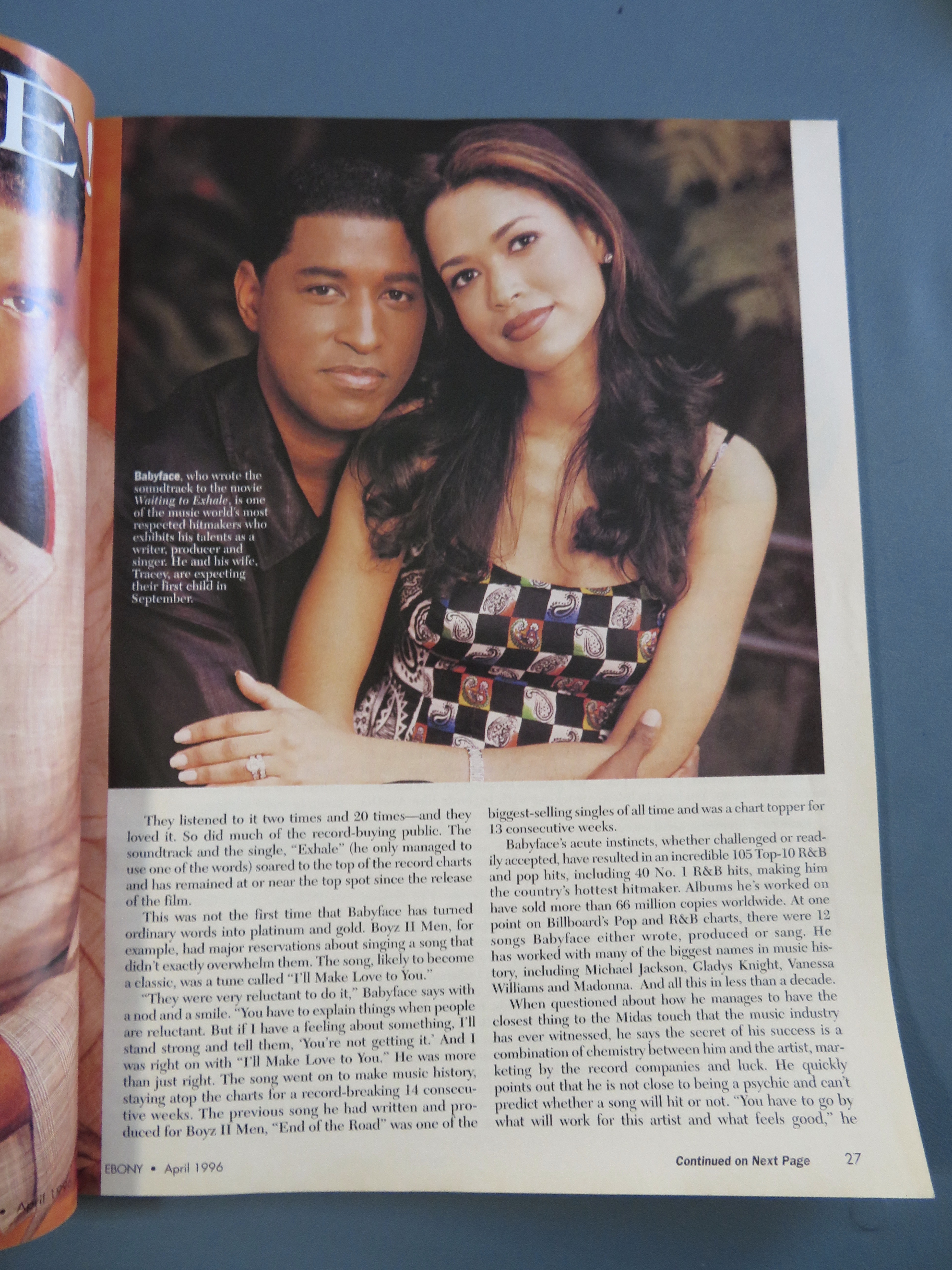Ebony Magazine April 1996 Babyface
