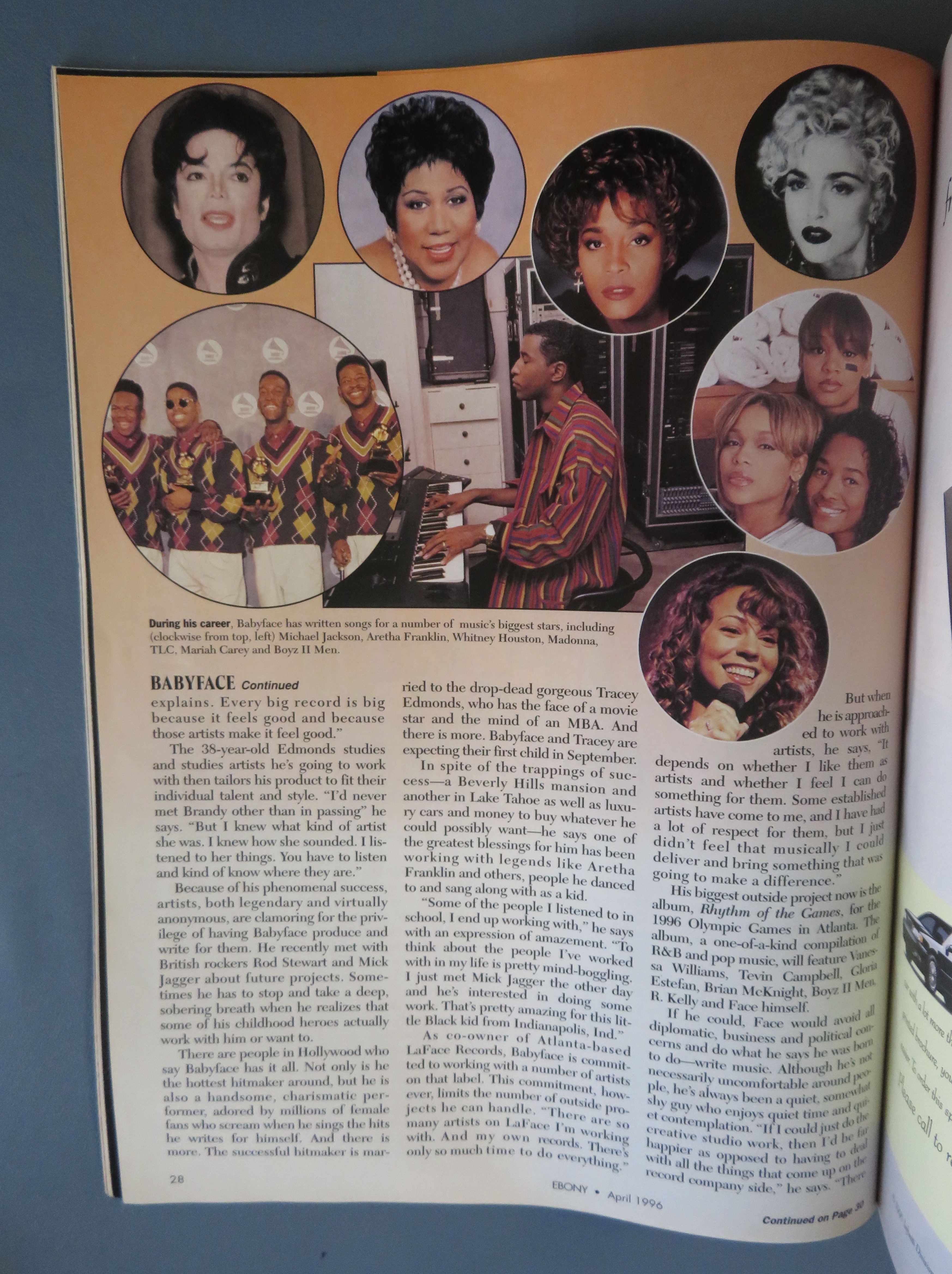 Ebony Magazine April 1996 Babyface