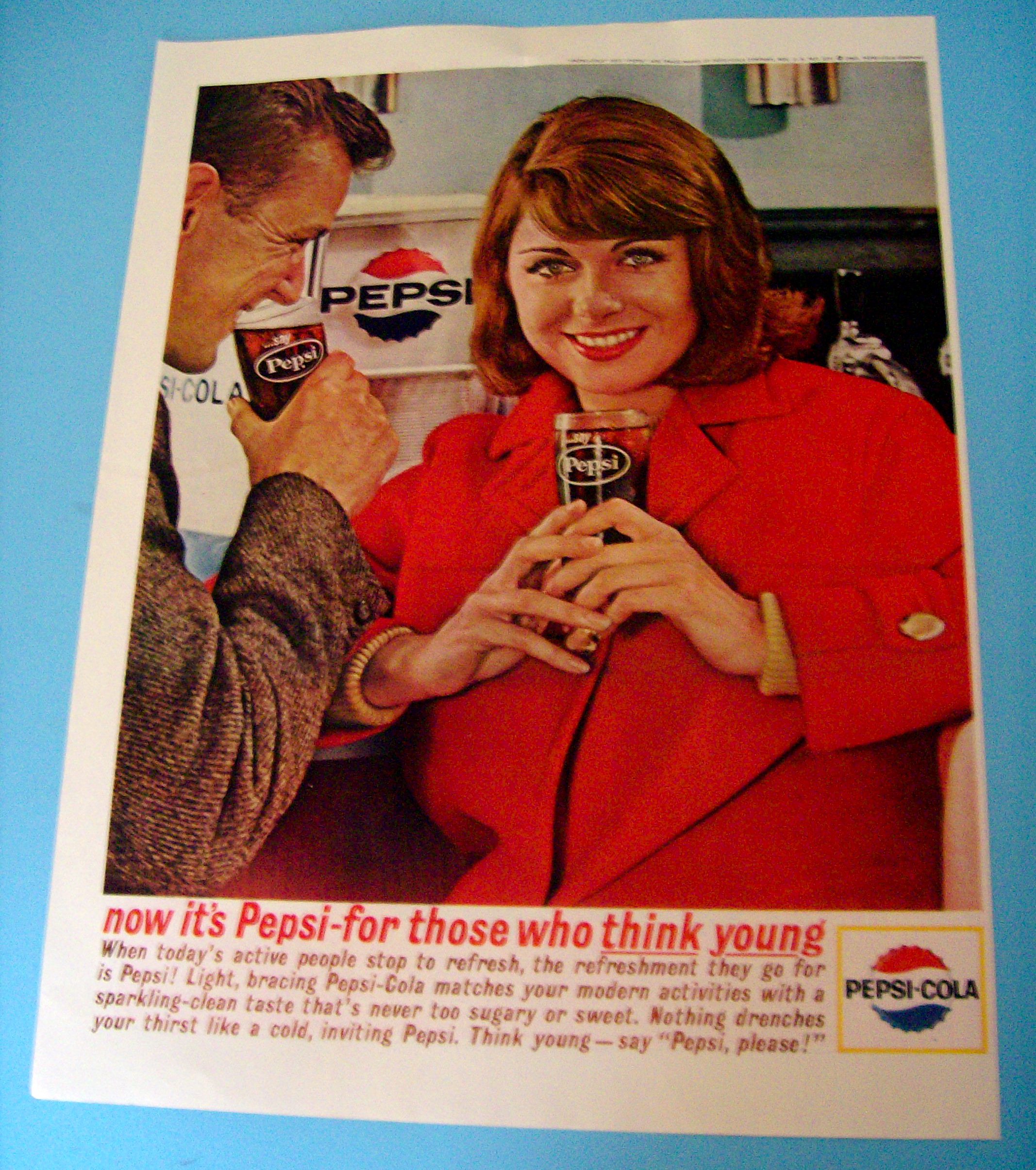 1963 Pepsi-Cola (Pepsi) with Woman in Bright Red Coat