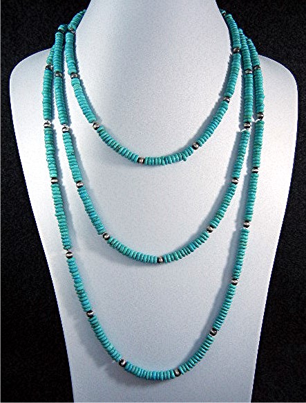 Native American Sterling Silver Kingman Turquoise 80 In